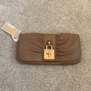 MICHAEL Michael Kors Washed Leather Clutch. New!